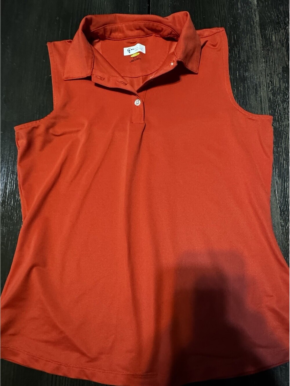 Greg Norman Play Dry Womens Sleeveless Golf Polo Shirt Coral Orange Small